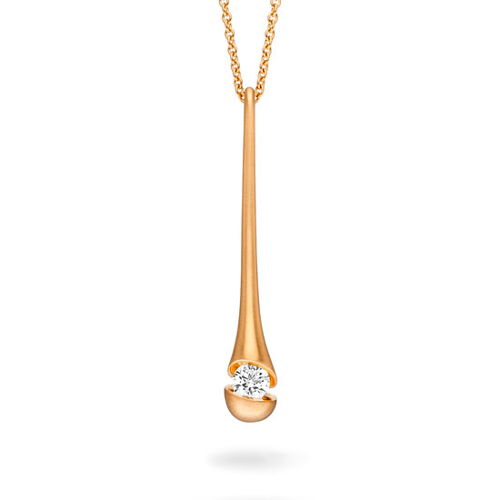 Witgouden collier Calla met briljant 0,30ct