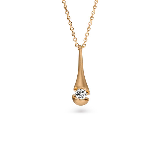 Design collier Calla met één briljant geslepen diamant