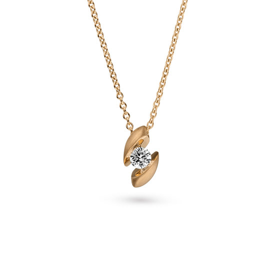 Geelgouden collier Calla 0,10ct