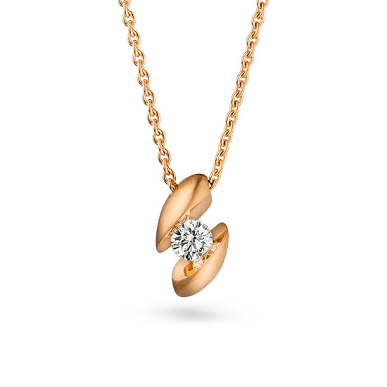 Design collier Calla met één briljant geslepen diamant