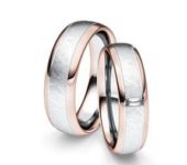 Bi-color platina met rosé gouden trouwringen