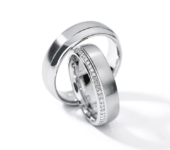 Platina trouwringen met briljanten pavé 0,165ct