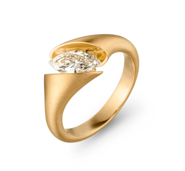 Roségouden ring Calla markies 0,50ct