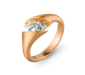 Roségouden ring Calla markies 0,50ct