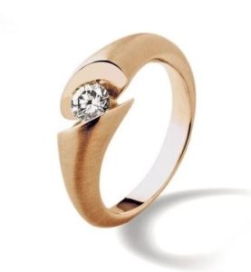 Roségouden ring Calla 0,130ct