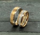 Bicolor trouwringen 0,51ct pavé