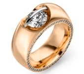 Roségouden ring Liberté 1ct