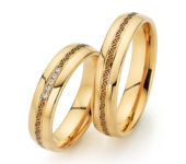 Abrikoosgouden trouwringen Flora