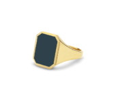 Geelgouden zegelring achtkantvorm 15x12mm