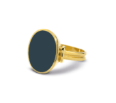 Geelgouden ovale zegelring 15x12mm