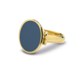 Geelgouden ovale zegelring 15x12mm