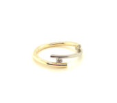 Bicolor ring met briljant 0,10ct