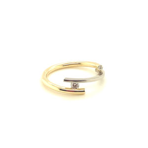 Bicolor ring met briljant 0,10ct