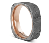 Meteoriet met roségouden trouwring Forma