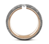 Meteoriet met roségouden spanring 0,10ct