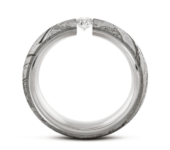 Meteoriet met witgouden spanring 0,15ct
