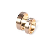Handgesmede bicolor gouden trouwringen JRR0054GW JRR0055GW