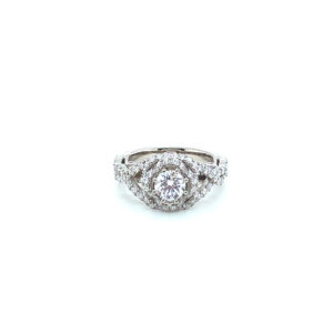 Witgouden Halo ring met diamanten