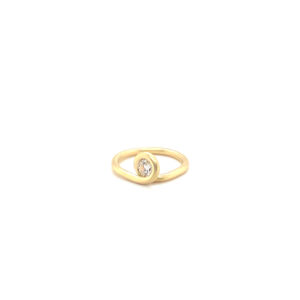 Geelgouden getordeerde ring 0,48ct