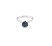 Witgouden ring met zwarte diamant