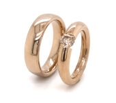Rosewood trouwringen met Cinnamon-diamant