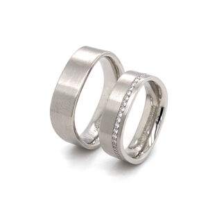 Platina trouwringen Forma 0,12ct