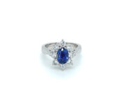 Witgouden Lady Di ring saffier 2,30ct
