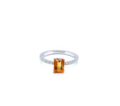 Handgemaakte designring met citrien