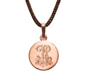 Roségouden hanger met initialen handgravure