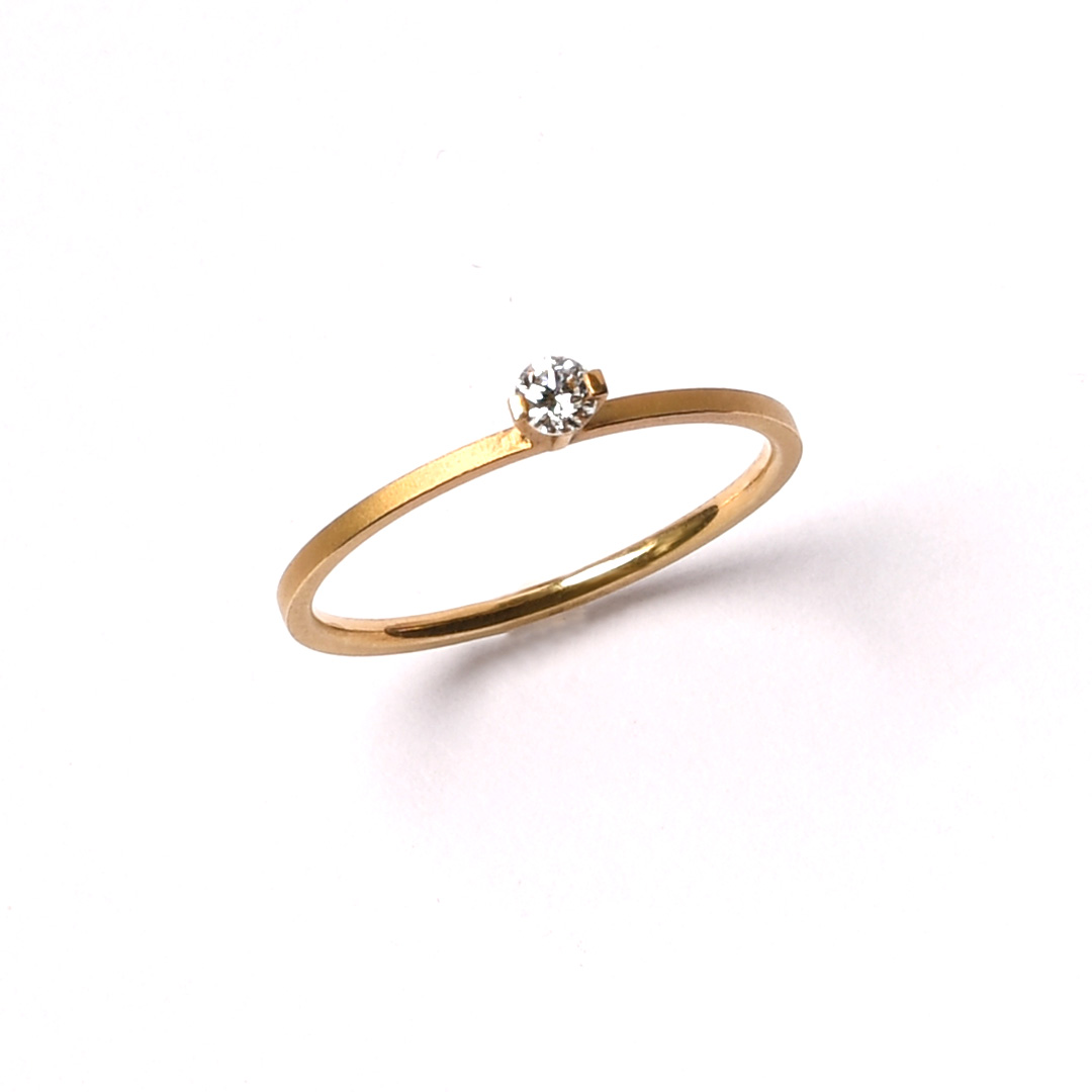 Geelgouden princess ring 0,08ct