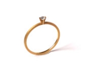 Geelgouden princess ring 0,08ct