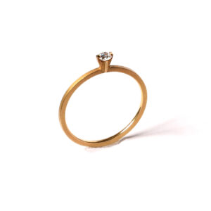 Geelgouden princess ring 0,08ct