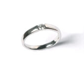 Witgouden spanring met brugzetting 0,20ct