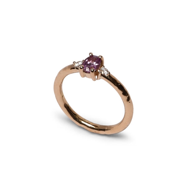 Geelgouden ring met roze saffier JRR0097G.01