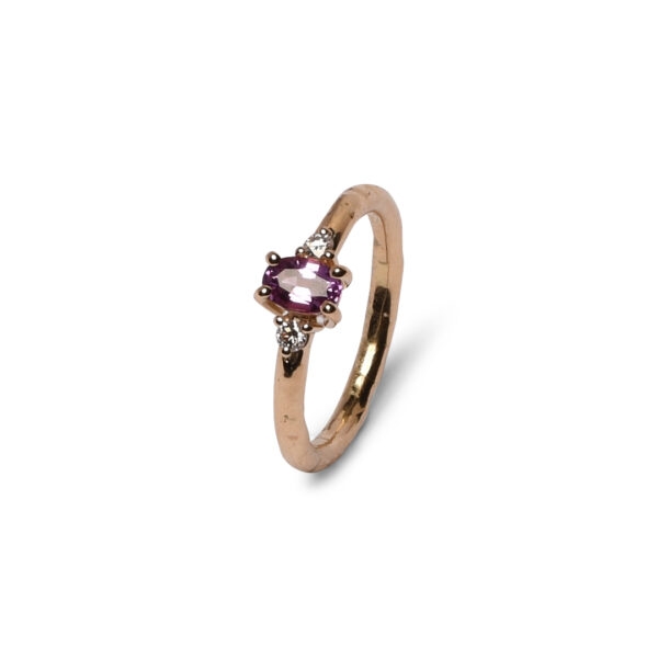 Geelgouden ring met roze saffier JRR0097G.01