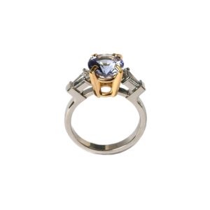 Handgesmede platina ring Alexandra met tanzaniet 2,37ct