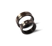 Zirkonium trouwringen met briljant 0,06ct JRR0118 JRR0119