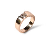Roségouden spanring met brugzetting 1,02ct JRR0043R