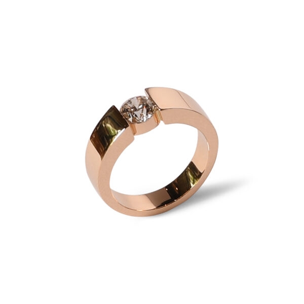 Roségouden spanring met brugzetting 1,02ct JRR0043R