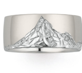 Platina ring bergtoppen met briljanten
