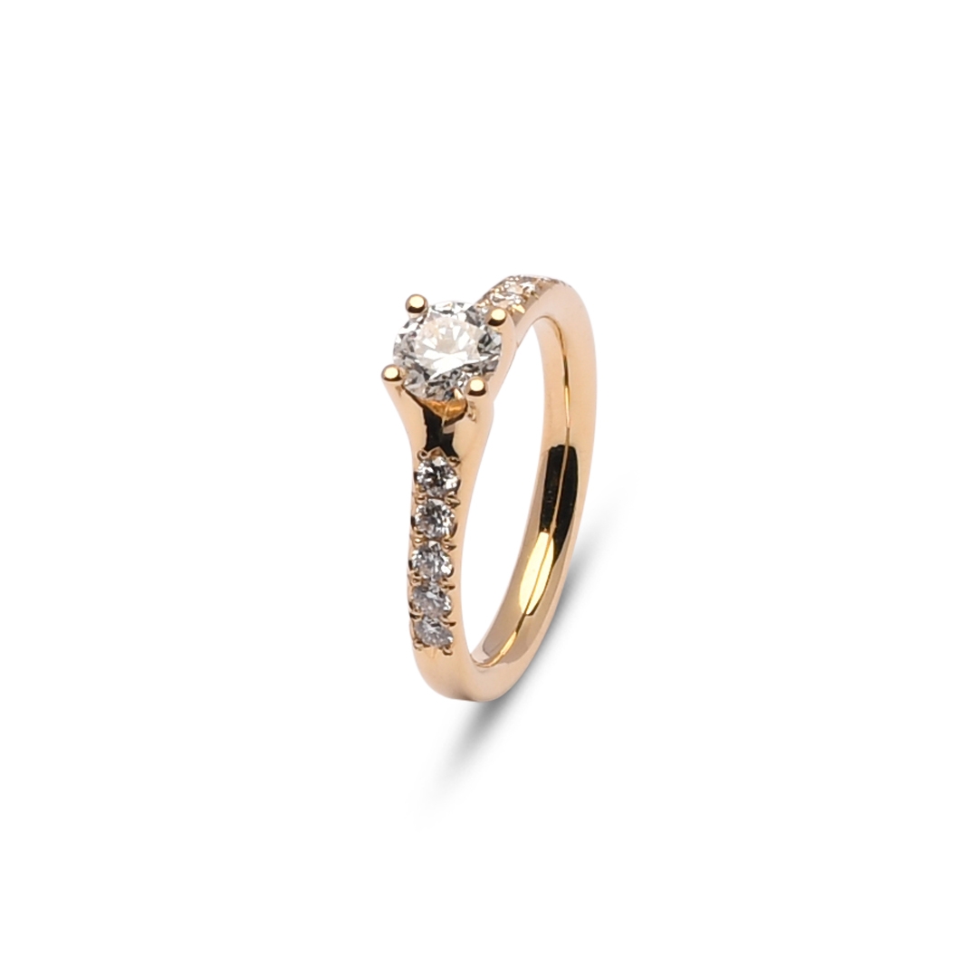 Gouden ring Bobby met briljant 0,55ct