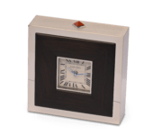 Cartier tafelklok van ebbenhout en edelstaal CP0192