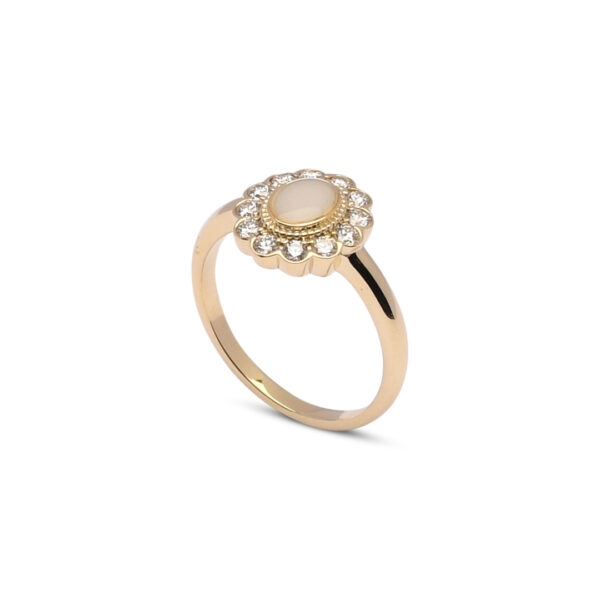 Gouden ring met moedermelk en briljanten PCR0504