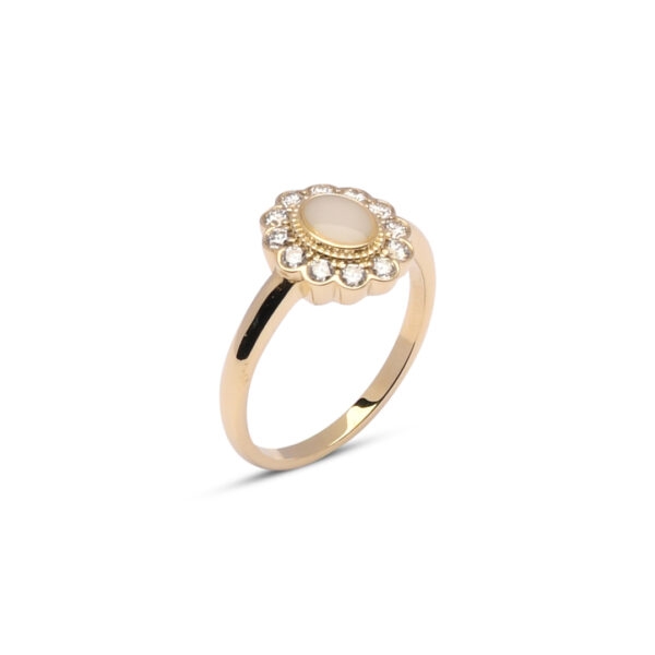 Gouden ring met moedermelk en briljanten PCR0504