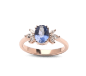 Roségouden ring Éowyn met saffier