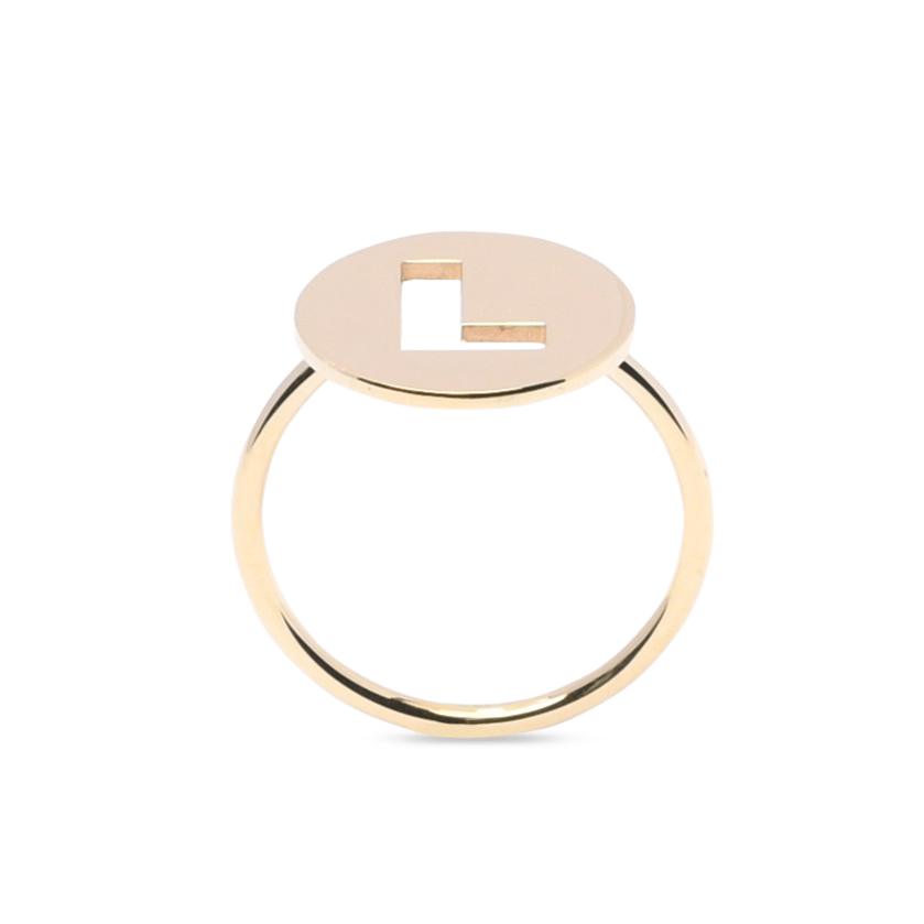 Gouden initiaal ring