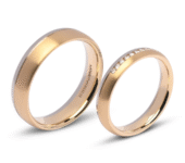 Bicolor trouwringen 0,10ct