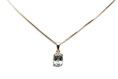 Gouden geboortesteen hanger ovaal