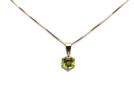 Gouden geboortesteen hanger rond