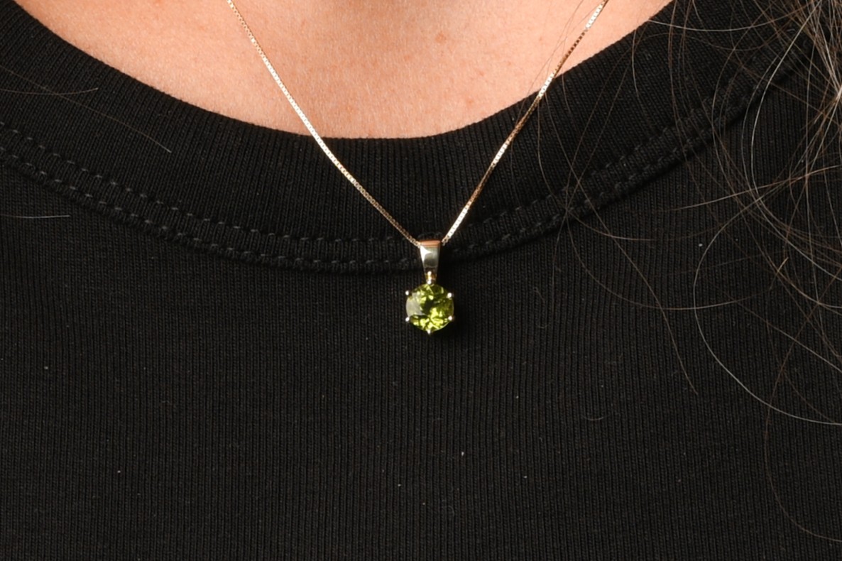 Gouden geboortesteen hanger rond